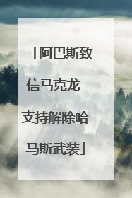 阿巴斯致信马克龙 支持解除哈马斯武装