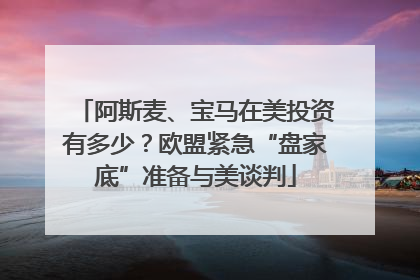 阿斯麦、宝马在美投资有多少？欧盟紧急“盘家底”准备与美谈判
