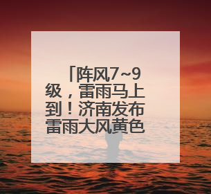 阵风7~9级，雷雨马上到！济南发布雷雨大风黄色预警