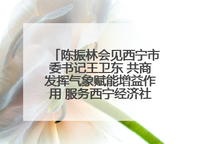 陈振林会见西宁市委书记王卫东 共商发挥气象赋能增益作用 服务西宁经济社会高质量发展