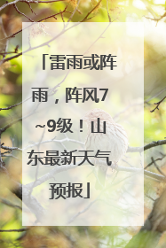 雷雨或阵雨，阵风7~9级！山东最新天气预报