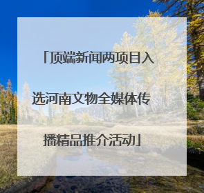 顶端新闻两项目入选河南文物全媒体传播精品推介活动