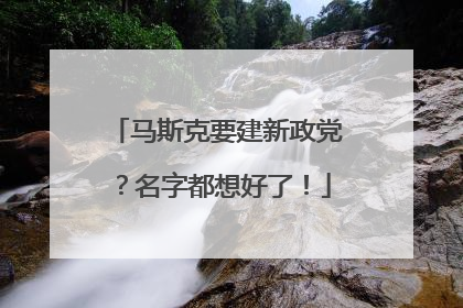 马斯克要建新政党？名字都想好了！