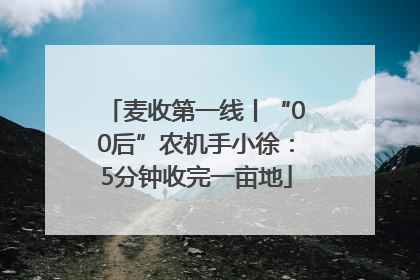麦收第一线丨“00后”农机手小徐：5分钟收完一亩地