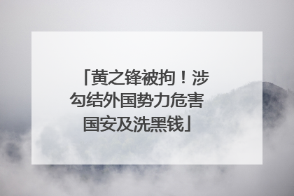 黄之锋被拘！涉勾结外国势力危害国安及洗黑钱