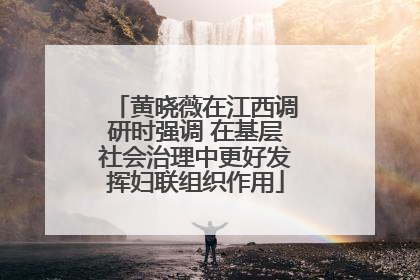 黄晓薇在江西调研时强调 在基层社会治理中更好发挥妇联组织作用