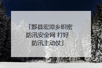 黟县宏潭乡织密防汛安全网 打好防汛主动仗