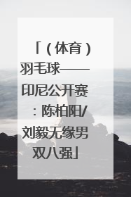 （体育）羽毛球——印尼公开赛：陈柏阳/刘毅无缘男双八强