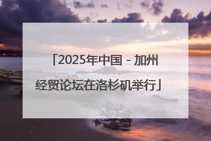 2025年中国－加州经贸论坛在洛杉矶举行
