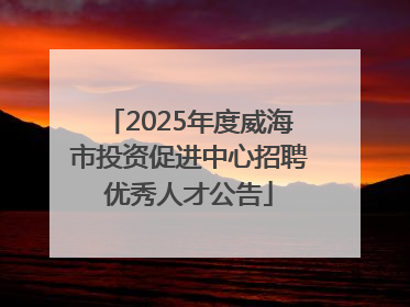 2025年度威海市投资促进中心招聘优秀人才公告