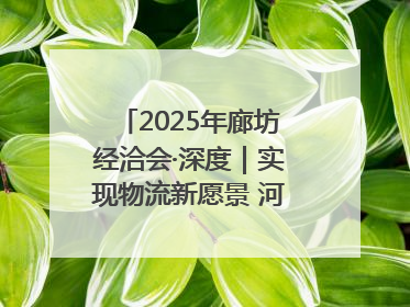 2025年廊坊经洽会·深度｜实现物流新愿景 河北再出发