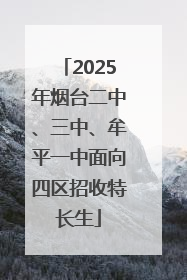 2025年烟台二中、三中、牟平一中面向四区招收特长生