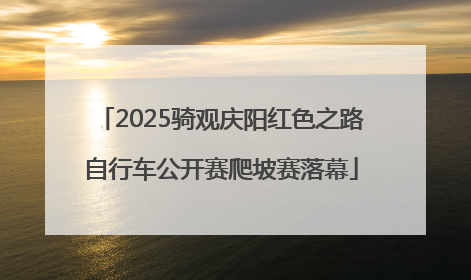 2025骑观庆阳红色之路自行车公开赛爬坡赛落幕