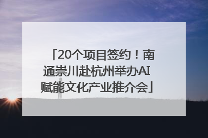 20个项目签约！南通崇川赴杭州举办AI赋能文化产业推介会