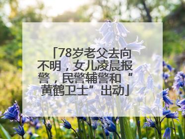 78岁老父去向不明，女儿凌晨报警，民警辅警和“黄鹤卫士”出动