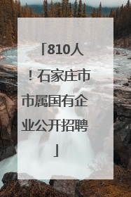810人！石家庄市市属国有企业公开招聘
