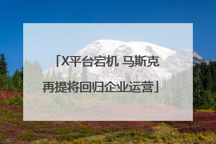 X平台宕机 马斯克再提将回归企业运营