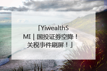 YiwealthSMI｜国投证券空降！关税事件刷屏！